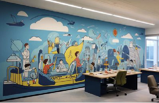 南城办公室墙绘的特点。