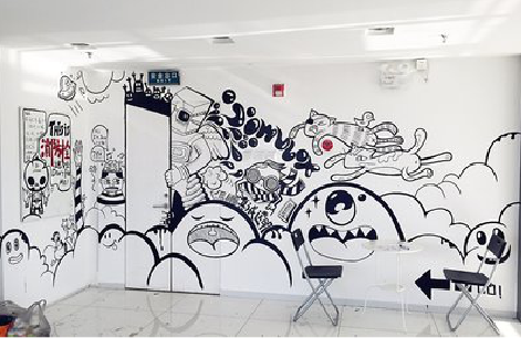 南城手绘墙并非传统涂鸦。